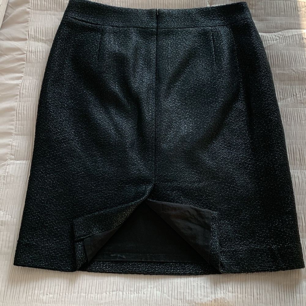 BANANA REPUBLIC Women’s‎ Skirt Black Pebble Textured Leather-Look Sheen Lined 8 - Picture 2 of 15